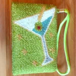 Green Beaded Wristlet